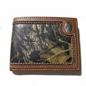 Nocona Brown Leather Camo Bifold Wallet